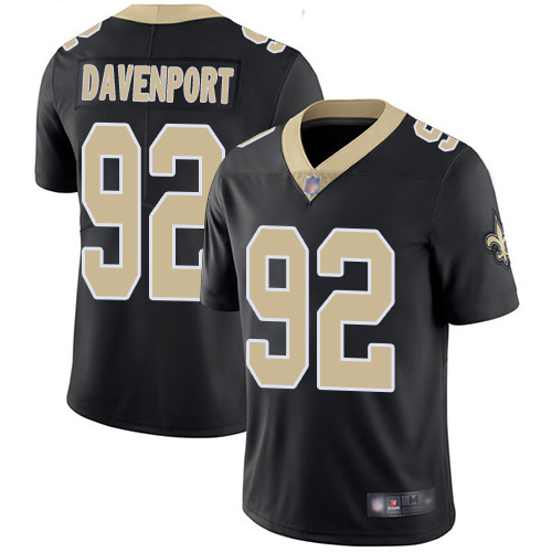 Men New Orleans Saints Limited Black Marcus Davenport Home Jersey NFL Football #92 Vapor Untouchable Jersey